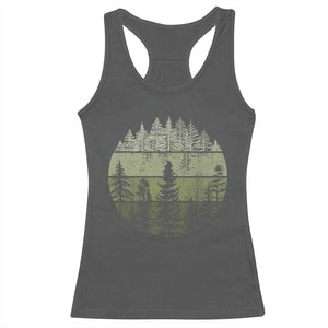 Retro Forest Trees Outdoors Nature Racerback Tank Top Vintage Wildlife TS10 Dark Heather Print Your Wear
