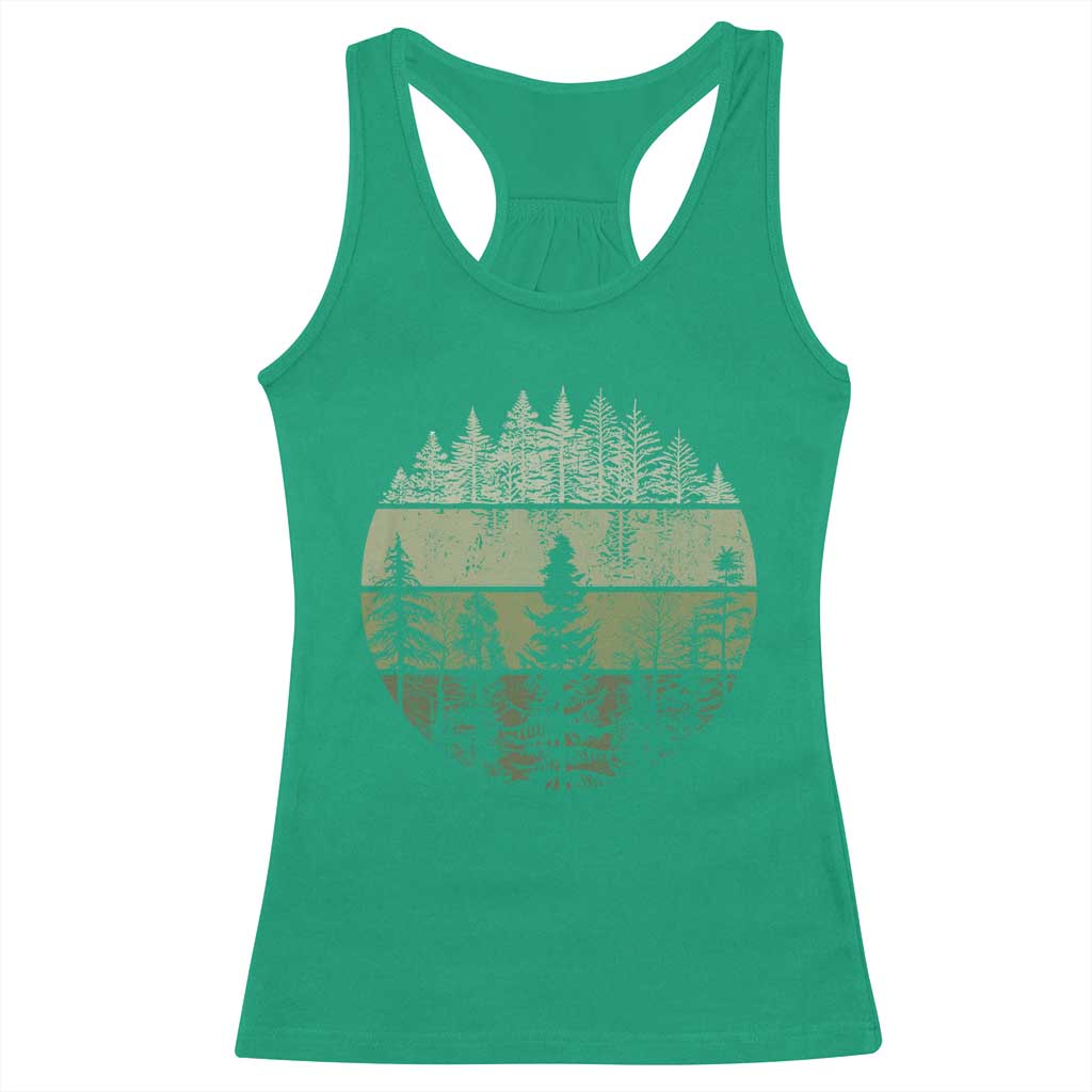 Retro Forest Trees Outdoors Nature Racerback Tank Top Vintage Wildlife TS10 Irish Green Print Your Wear