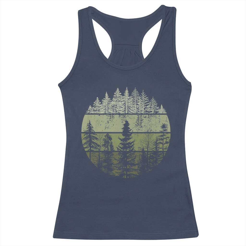 Retro Forest Trees Outdoors Nature Racerback Tank Top Vintage Wildlife TS10 Navy Print Your Wear