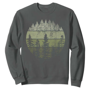 Retro Forest Trees Outdoors Nature Sweatshirt Vintage Wildlife TS10 Dark Heather Print Your Wear