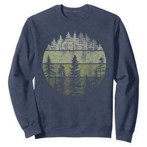 Retro Forest Trees Outdoors Nature Sweatshirt Vintage Wildlife TS10 Navy Print Your Wear