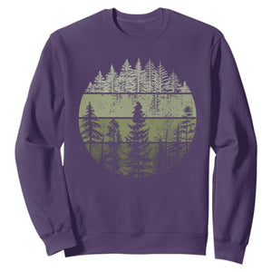 Retro Forest Trees Outdoors Nature Sweatshirt Vintage Wildlife TS10 Purple Print Your Wear