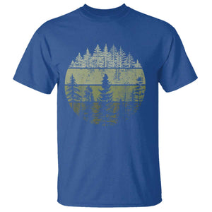 Retro Forest Trees Outdoors T Shirt - Vintage Wildlife Nature Lover Tee TS10 Royal Blue Print Your Wear