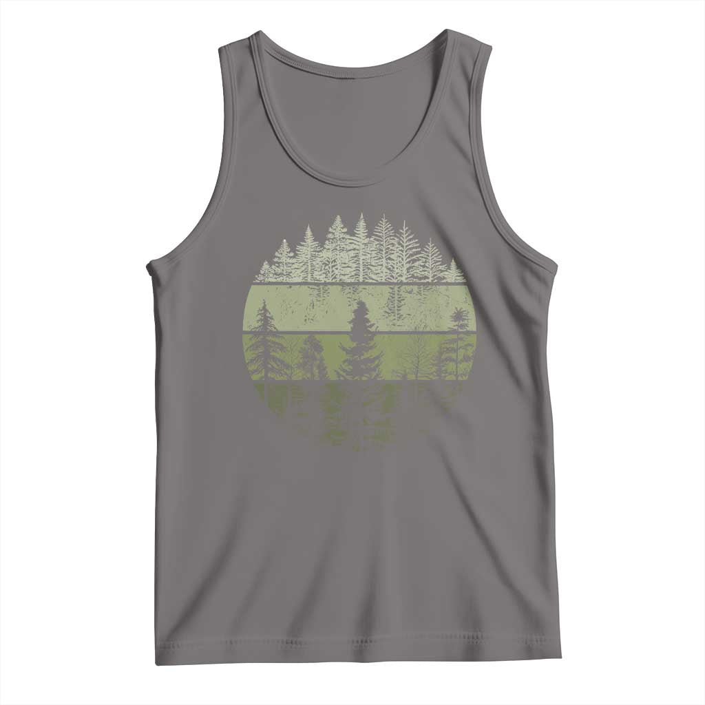 Retro Forest Trees Outdoors Nature Tank Top Vintage Wildlife TS10 Deep Heather Print Your Wear