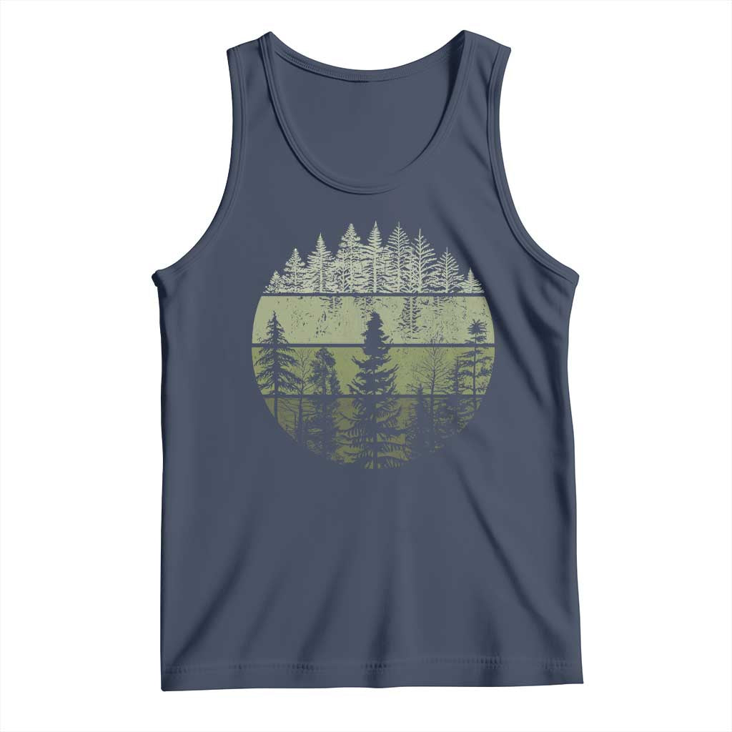 Retro Forest Trees Outdoors Nature Tank Top Vintage Wildlife TS10 Navy Print Your Wear
