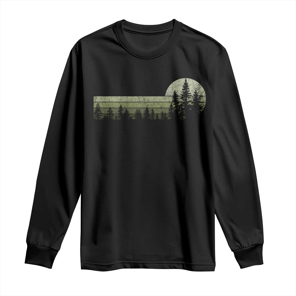 Trees Wildlife Nature Vintage Forest Long Sleeve Shirt TS10 Black Print Your Wear