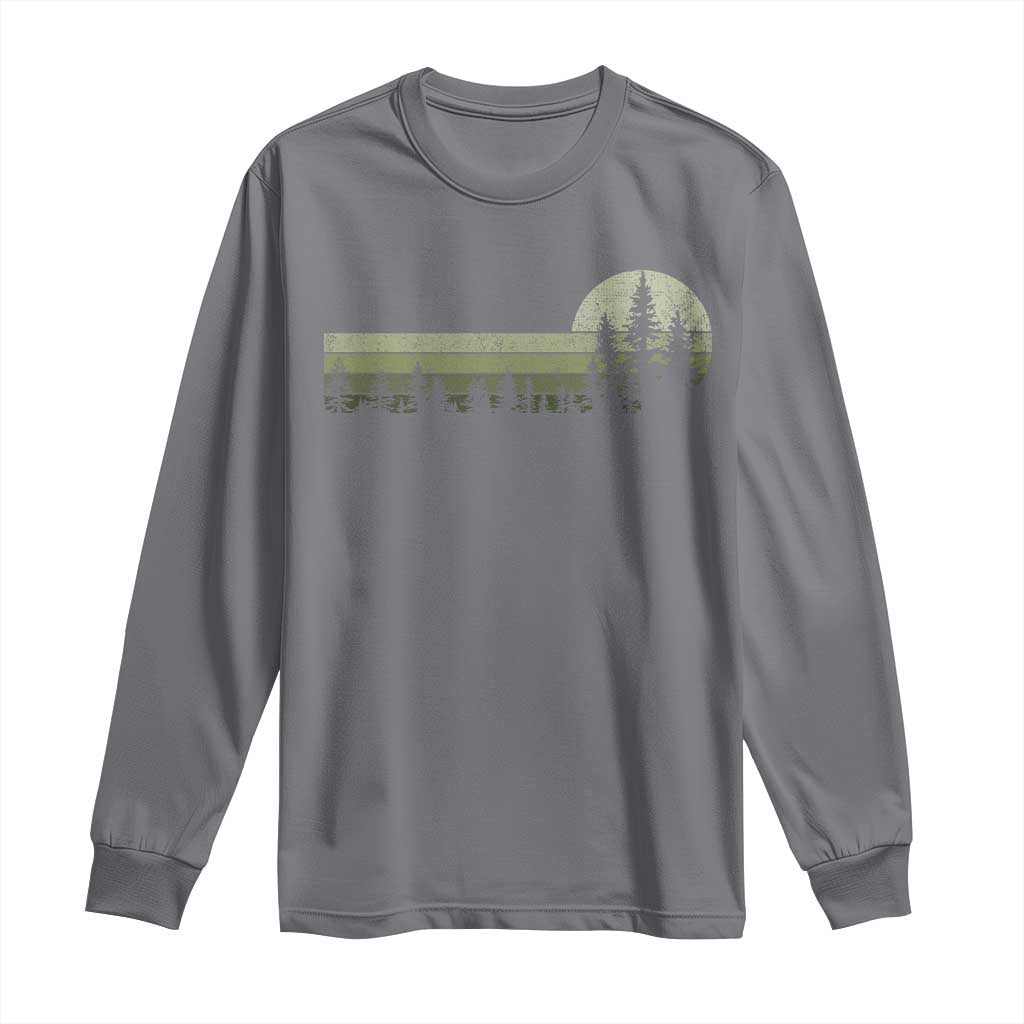 Trees Wildlife Nature Vintage Forest Long Sleeve Shirt TS10 Charcoal Print Your Wear