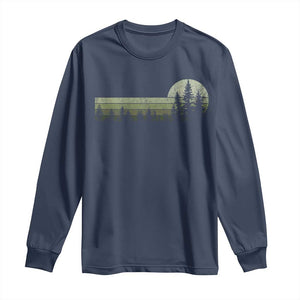 Trees Wildlife Nature Vintage Forest Long Sleeve Shirt TS10 Navy Print Your Wear