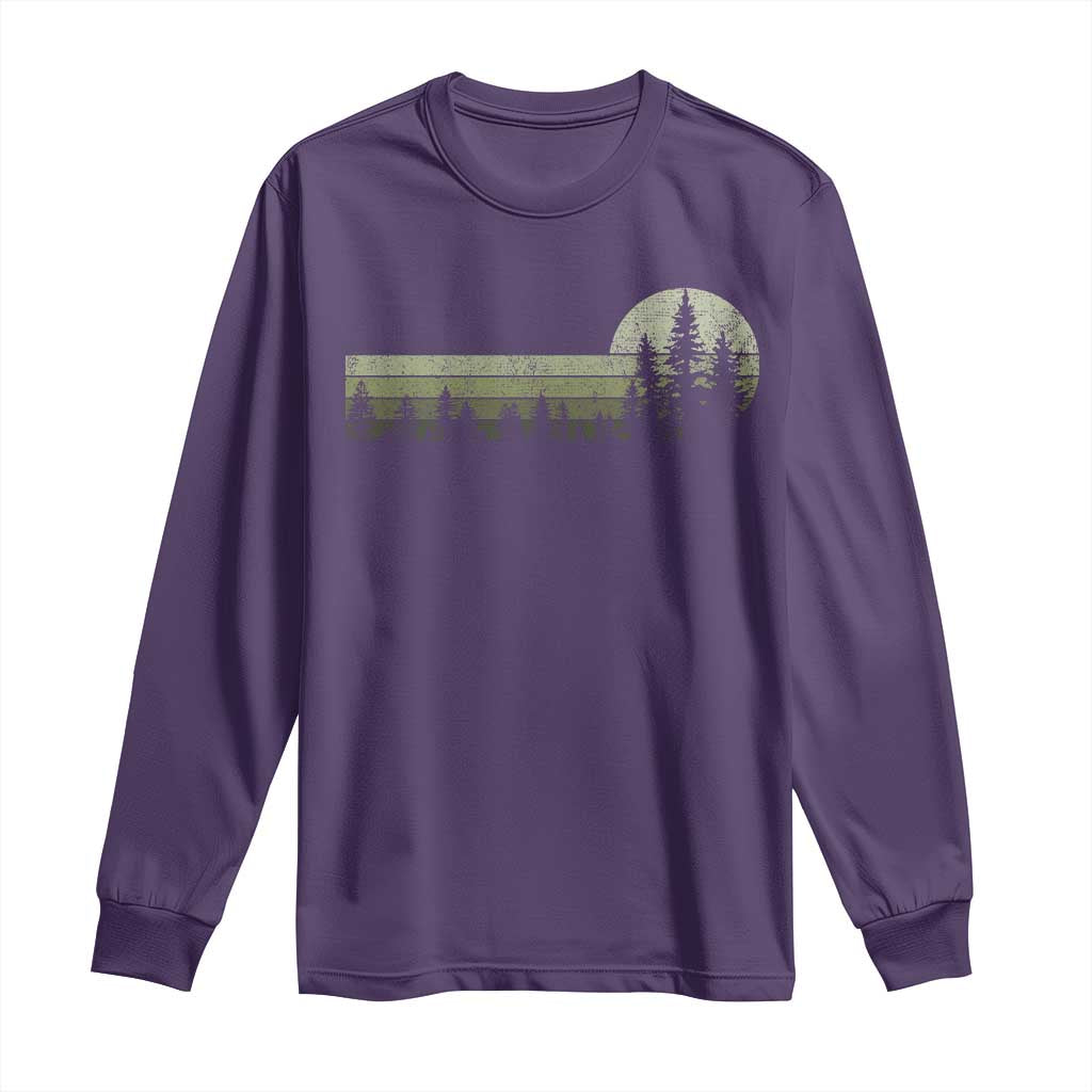 Trees Wildlife Nature Vintage Forest Long Sleeve Shirt TS10 Purple Print Your Wear
