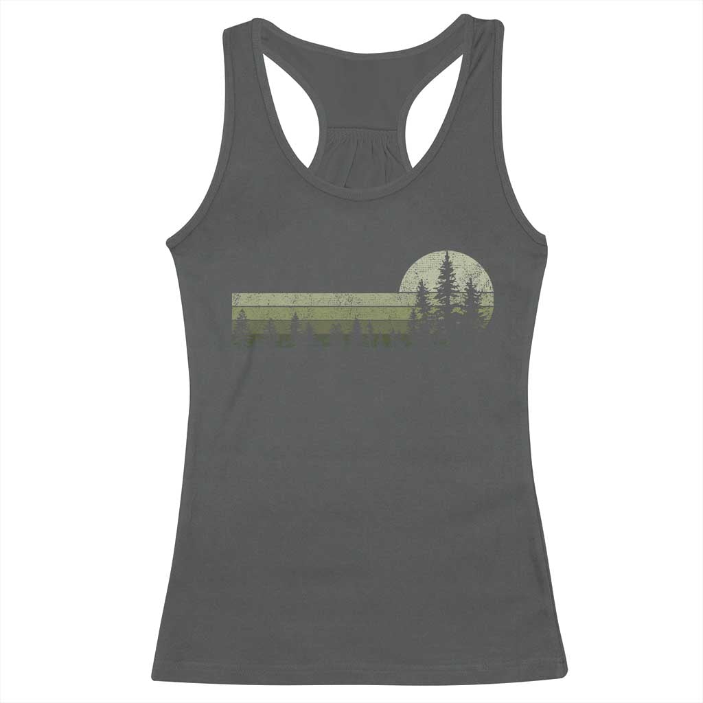 Trees Wildlife Nature Vintage Forest Racerback Tank Top TS10 Dark Heather Print Your Wear