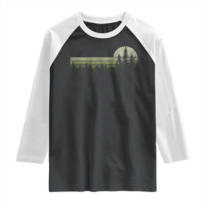 Trees Wildlife Nature Vintage Forest Raglan Shirt TS10 Black White Print Your Wear