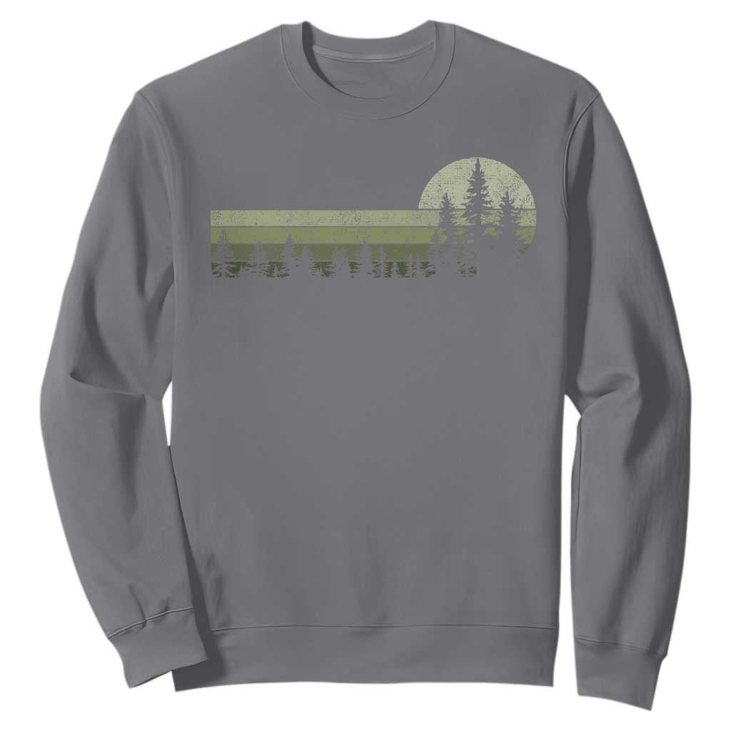 Trees Wildlife Nature Vintage Forest Sweatshirt TS10 Charcoal Print Your Wear