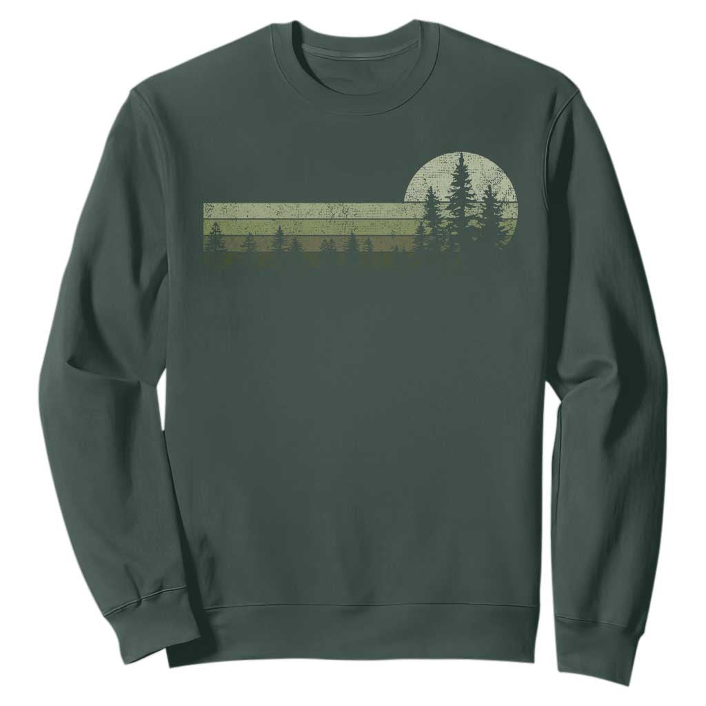 Trees Wildlife Nature Vintage Forest Sweatshirt TS10 Dark Forest Green Print Your Wear