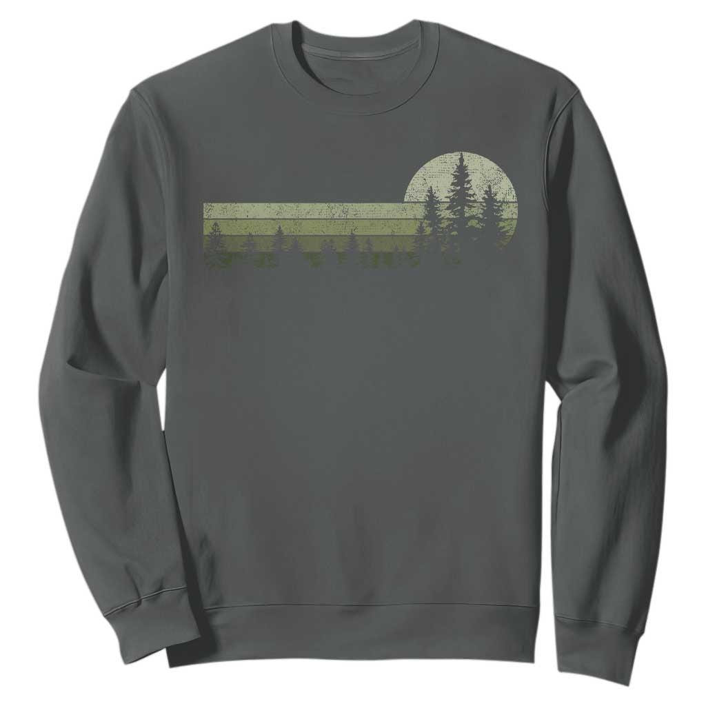 Trees Wildlife Nature Vintage Forest Sweatshirt TS10 Dark Heather Print Your Wear