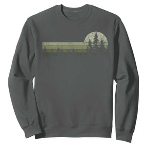 Trees Wildlife Nature Vintage Forest Sweatshirt TS10 Dark Heather Print Your Wear