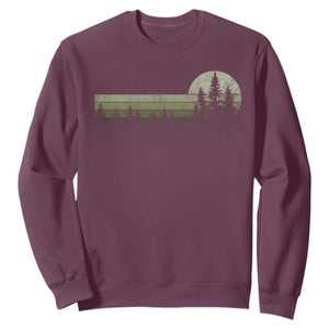 Trees Wildlife Nature Vintage Forest Sweatshirt TS10 Maroon Print Your Wear