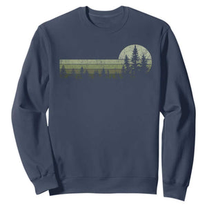 Trees Wildlife Nature Vintage Forest Sweatshirt TS10 Navy Print Your Wear