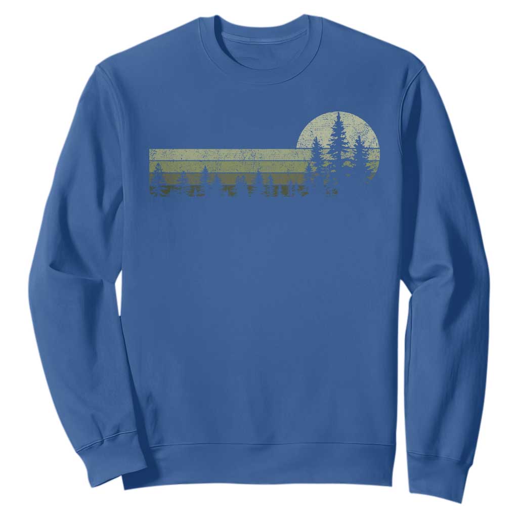 Trees Wildlife Nature Vintage Forest Sweatshirt TS10 Royal Blue Print Your Wear
