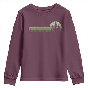 Trees Wildlife Nature Vintage Forest Youth Sweatshirt TS10 Maroon Print Your Wear