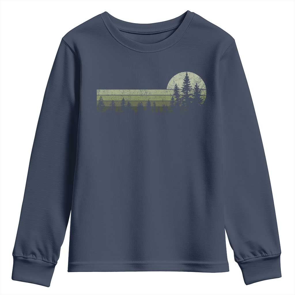 Trees Wildlife Nature Vintage Forest Youth Sweatshirt TS10 Navy Print Your Wear