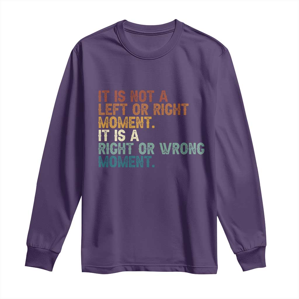 Retro Cory Booker Quotes Long Sleeve Shirt This is a Right or Wrong Moment Subtle FDT TS10 Purple Print Your Wear