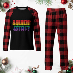 Como Estas Plaid Pajama Set Funny Spanish LGBT Pride Latinx Retro Queer Inclusive Gift TS10 Buffalo Plaid Print Your Wear