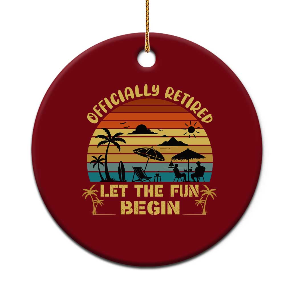 Retirement 2026 Ceramic Ornament Officially Retired Let The Fun Begin Retro TS10 1pc Red Print Your Wear