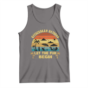 Retirement 2026 Tank Top Officially Retired Let The Fun Begin Retro TS10 Deep Heather Print Your Wear
