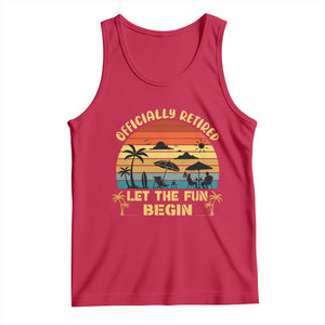 Retirement 2026 Tank Top Officially Retired Let The Fun Begin Retro TS10 Red Print Your Wear