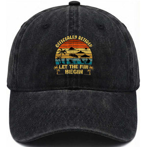 Retirement 2026 Washed Cotton Baseball Cap Officially Retired Let The Fun Begin Retro TS10 Print Your Wear