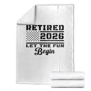 Retirement 2026 Throw Blanket Cool Retired Gift American Flag TS10 White Print Your Wear