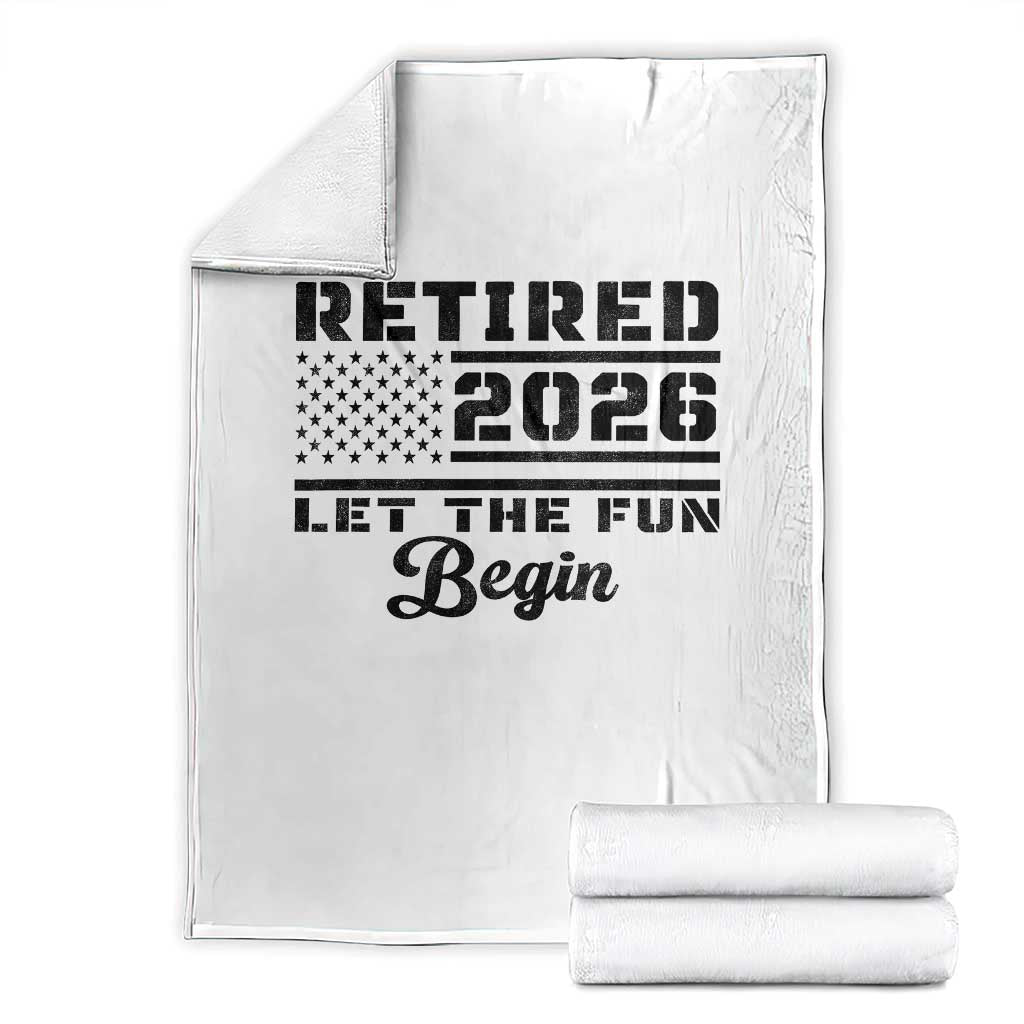 Retirement 2026 Throw Blanket Cool Retired Gift American Flag TS10 White Print Your Wear