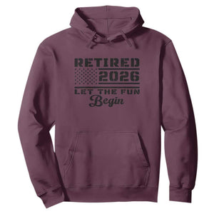 Retirement 2026 Hoodie Cool Retired Gift American Flag TS10 Maroon Print Your Wear