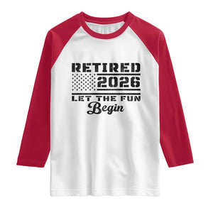 Retirement 2026 Raglan Shirt Cool Retired Gift American Flag TS10 White Red Print Your Wear