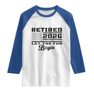 Retirement 2026 Raglan Shirt Cool Retired Gift American Flag TS10 White Royal Print Your Wear