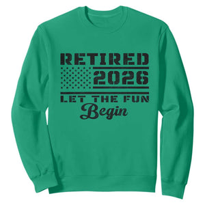 Retirement 2026 Sweatshirt Cool Retired Gift American Flag TS10 Irish Green Print Your Wear