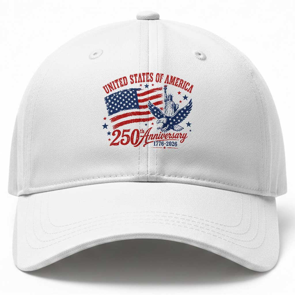USA 250th Anniversary Baseball Cap Land Of The Free USA Patriotic 1776 2026 Statue Of Liberty Eagle Flag TS10 Print Your Wear