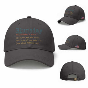 Funny Retired Baseball Cap Blursday Retirement Definition Gag Gifts TS10 Baseball Cap Universal Fit Dark Gray Print Your Wear