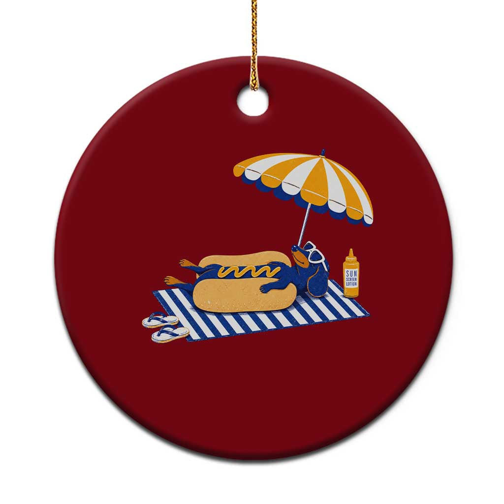 Funny Sausage Dog Ceramic Ornament Retro Summer Hot Dog Graphic Dachshund Dog Lover Gift TS10 1pc Red Print Your Wear