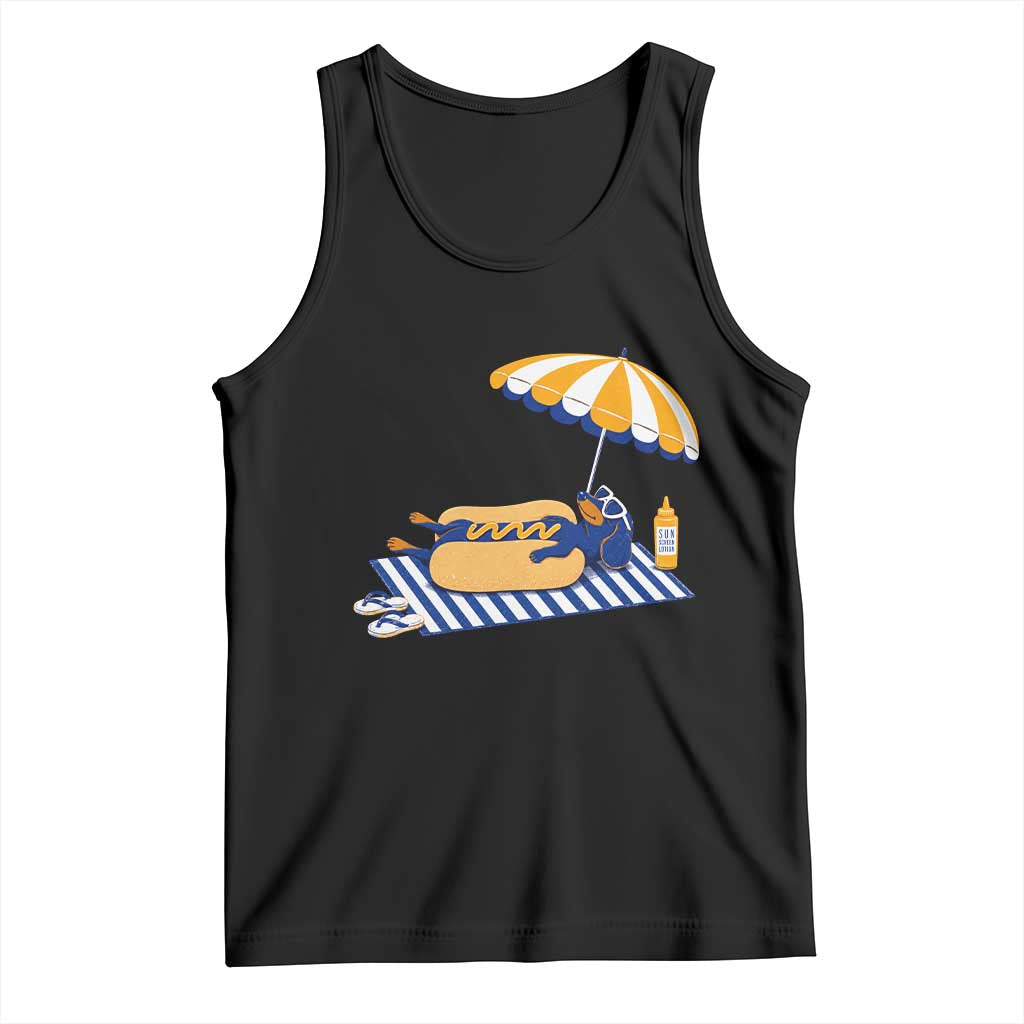 Funny Sausage Dog Tank Top Retro Summer Hot Dog Graphic Dachshund Dog Lover Gift TS10 Black Print Your Wear