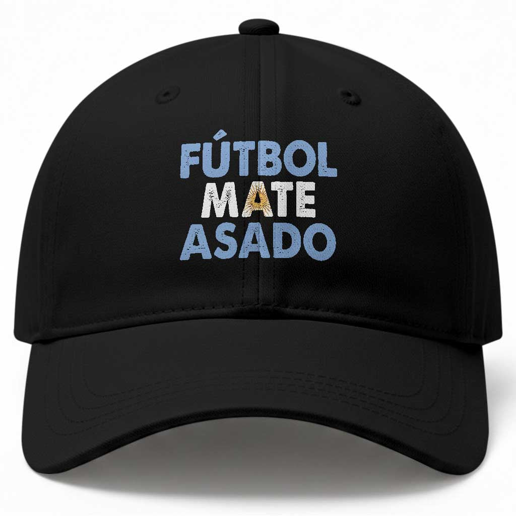 Futbol Mate Asado Argentina Soccer Fan Baseball Cap Argentinian Flag Pride Vintage Football Lovers TS10 Print Your Wear