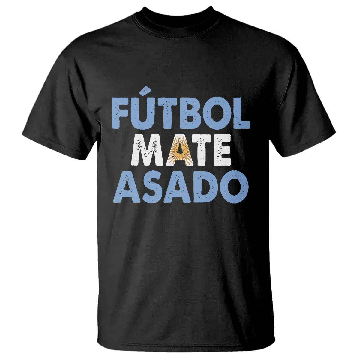 Futbol Mate Asado Argentina Soccer Fan T Shirt Argentinian Flag Pride Vintage Football Lovers TS10 Black Print Your Wear
