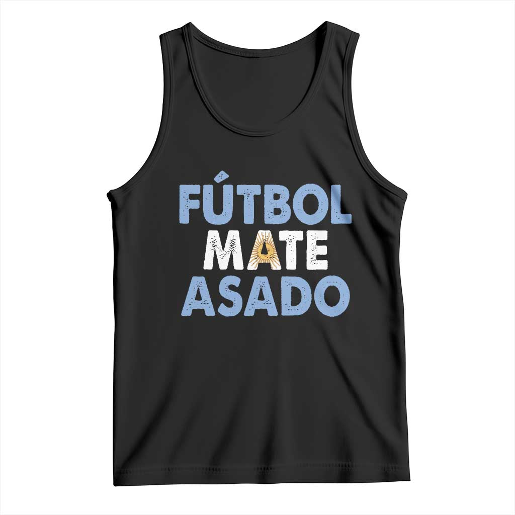 Futbol Mate Asado Argentina Soccer Fan Tank Top Argentinian Flag Pride Vintage Football Lovers TS10 Black Print Your Wear