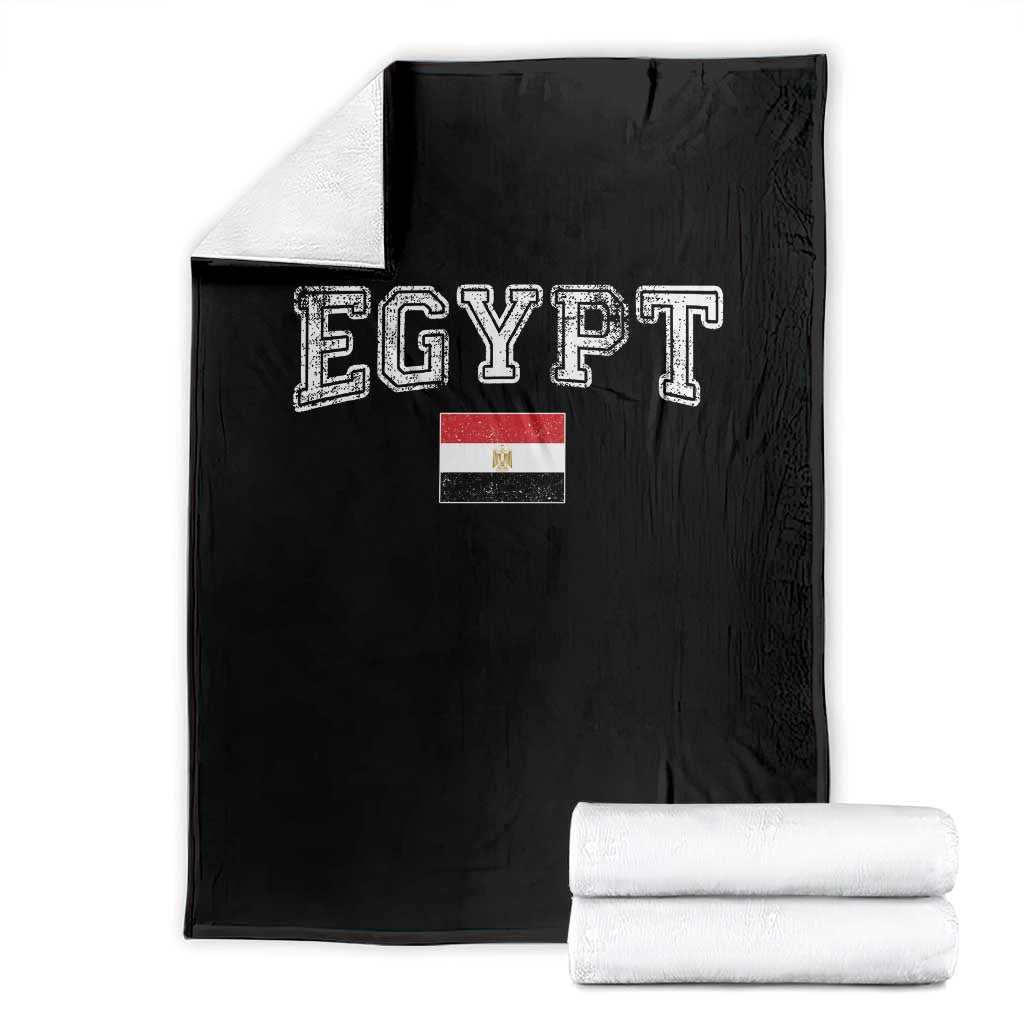 Vintage Egypt Throw Blanket Distressed Flag Patriotic Football Fan Pride Gift for Egyptians TS10 Black Print Your Wear