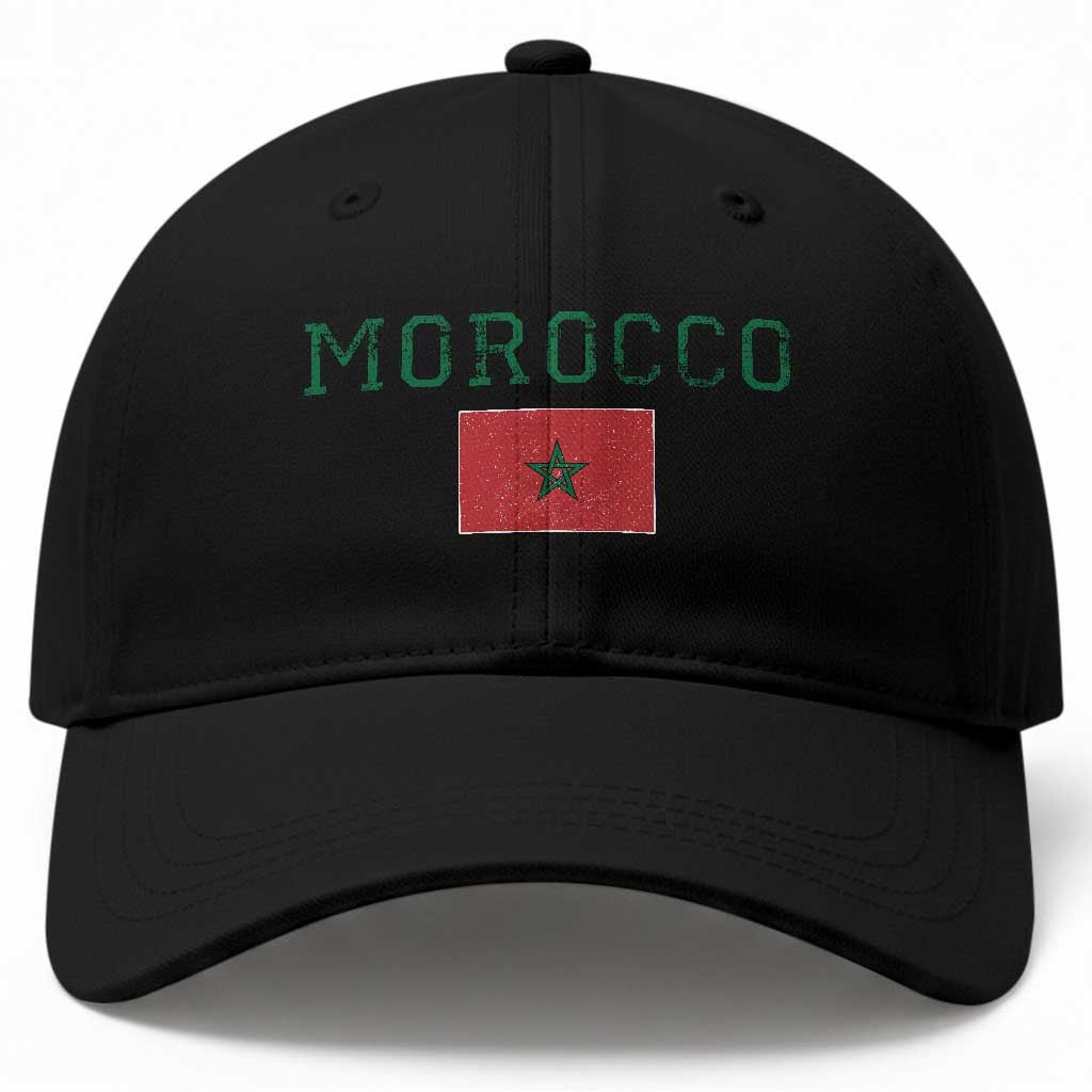 Vintage Morocco Flag Baseball Cap Distressed Graphic Heritage Pride Gift for Moroccan TS10 Print Your Wear
