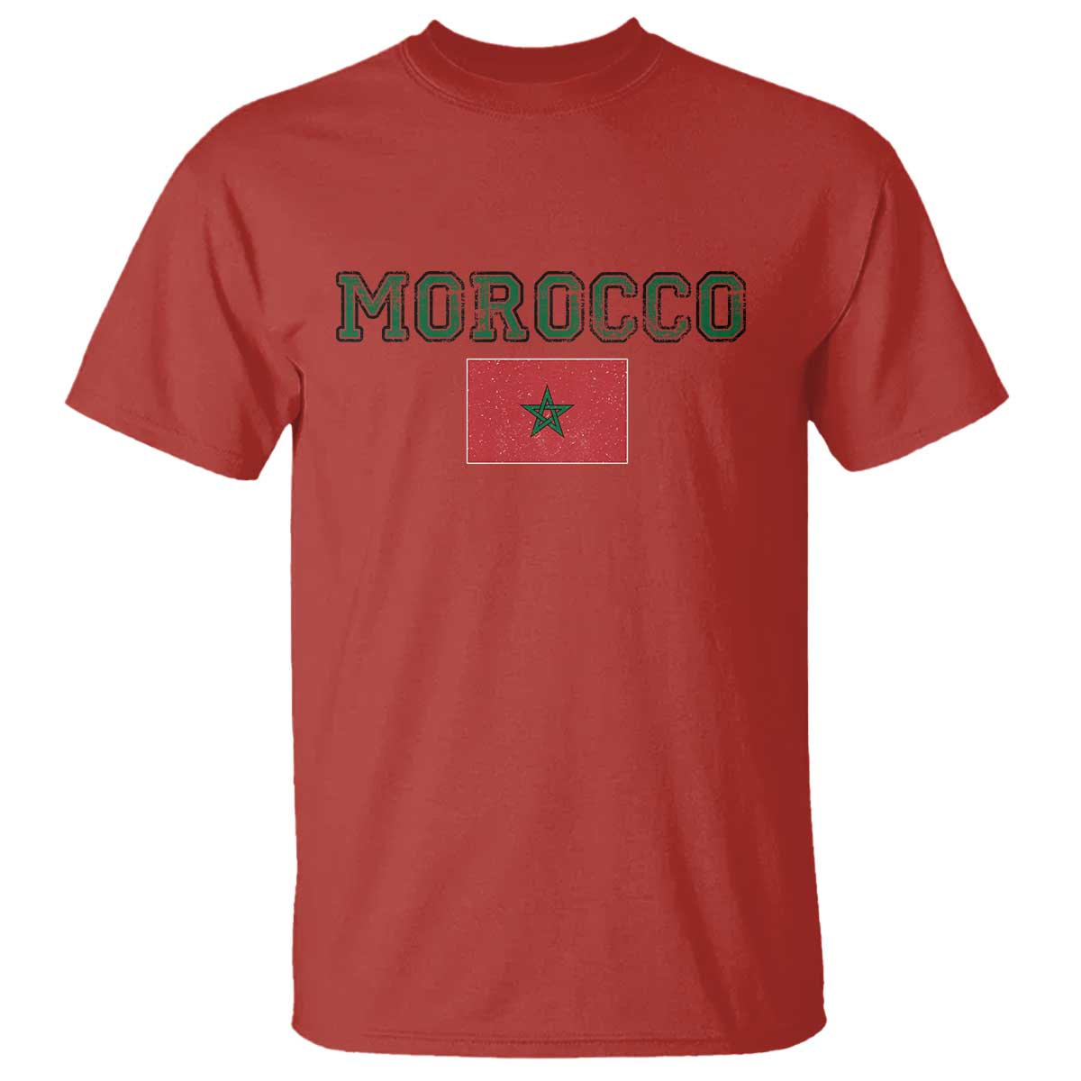 Vintage Morocco Flag T Shirt Distressed Graphic Heritage Pride Gift for Moroccan TS10 Red Print Your Wear