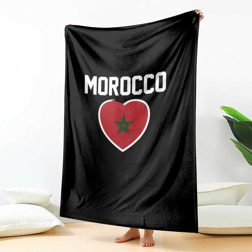 Morocco Heart Flag Throw Blanket Patriotic Love Gift for Proud Moroccan TS10 Print Your Wear