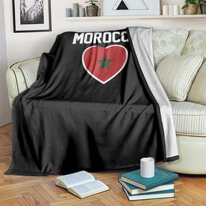 Morocco Heart Flag Throw Blanket Patriotic Love Gift for Proud Moroccan TS10 Print Your Wear