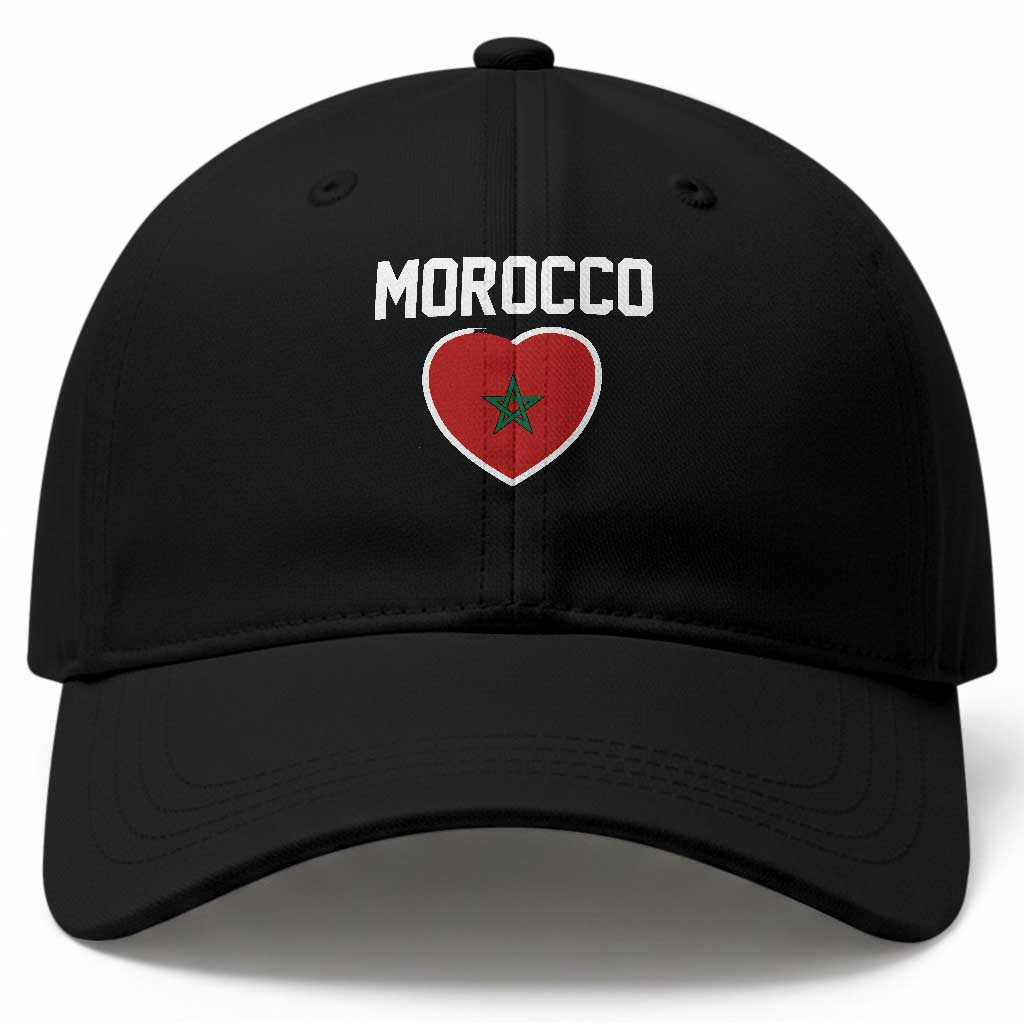 Morocco Heart Flag Baseball Cap Patriotic Love Gift for Proud Moroccan TS10 Print Your Wear