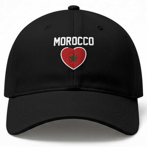 Morocco Heart Flag Baseball Cap Patriotic Love Gift for Proud Moroccan TS10 Print Your Wear